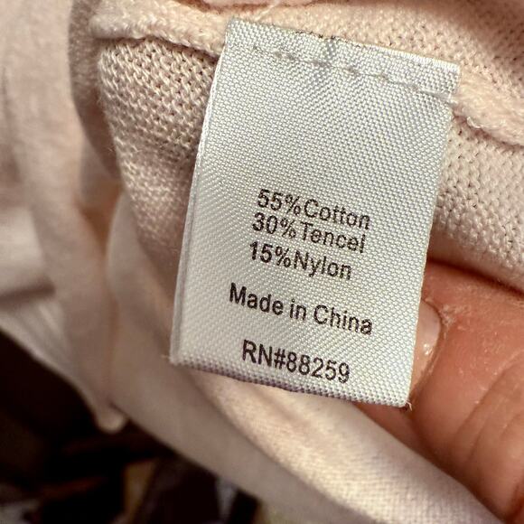 4 for $20 SALE- Subtle Luxury Light Pink "Grace" Cotton Blend Sweater-Sz S/M - Picture 5 of 8